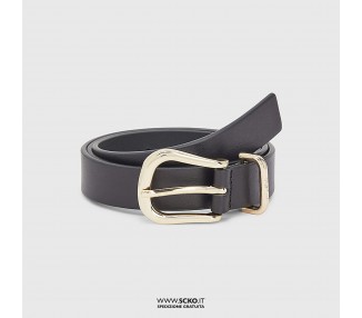 TOMMY HILFIGER CINTURA IN PELLE Donna AW0AW12147 Nero